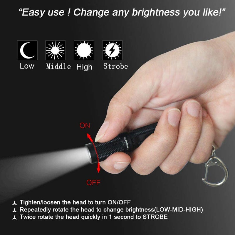 Nitefox K3 Mini Keychain Flashlight AAA Small Keychain Light Bright 150 Lumens with Diffuser Clip,Multipurpose Pocket Light as Candle Hat Lamp Camp Lantern for Everyday EDC Dog Walking Hiking Camping - Image 4